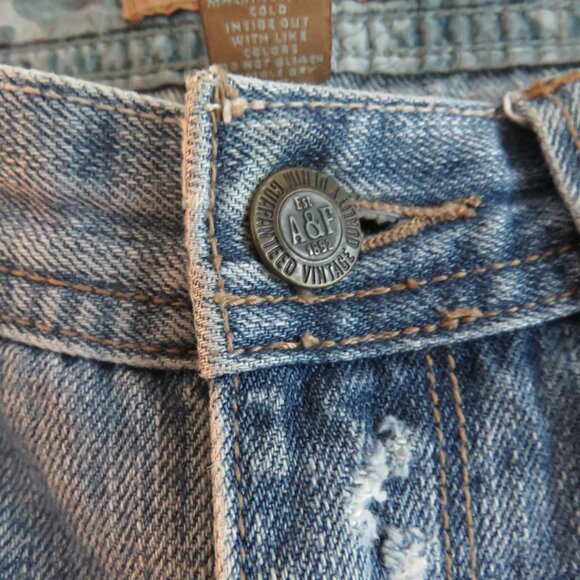 VINTAGE ABERCROMBIE & FITCH Y2K Low Rise Flap Pocket Distressed Jeans - Picture 3 of 16